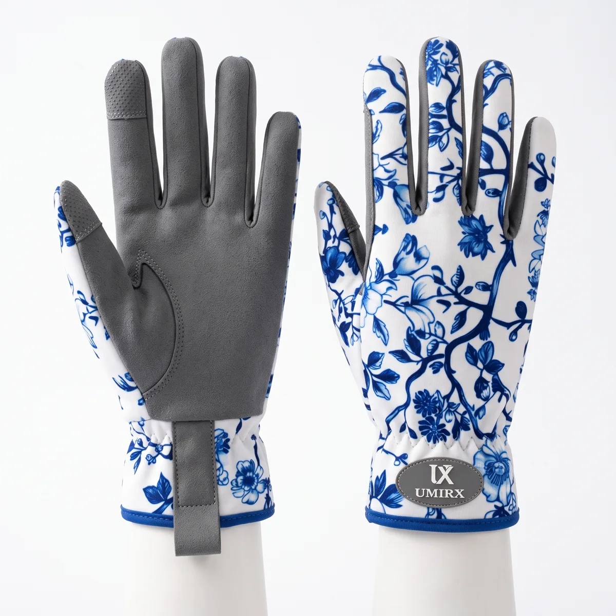 Blue Floral Gardening Gloves