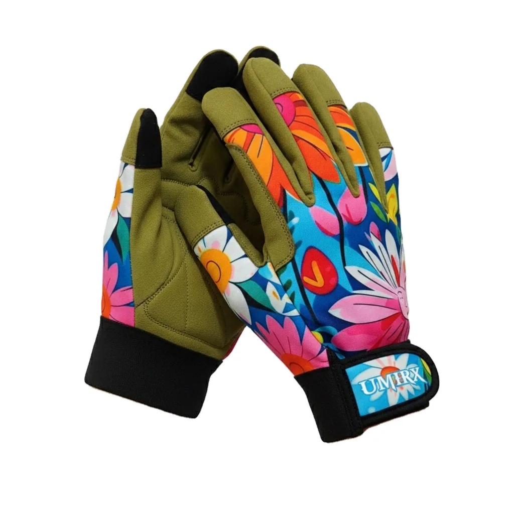 Floral Gardening Gloves, Microfiber Palm