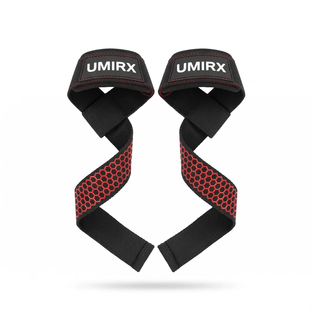 Black lifting straps on slate