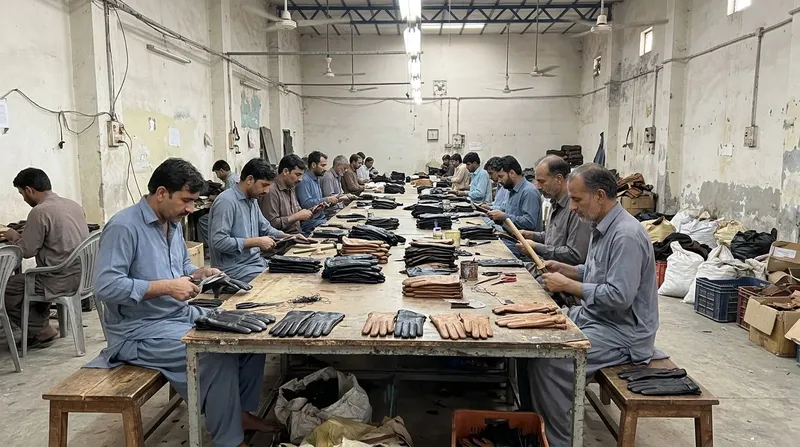 Finishing: Gloves are turned, trimmed and paired.