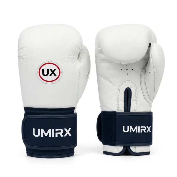 Sparring gloves, white and navy