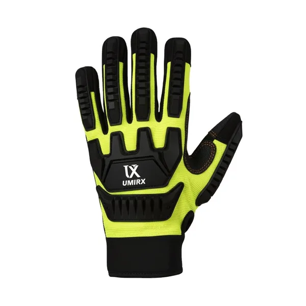 Leather mechanic gloves with TPR back