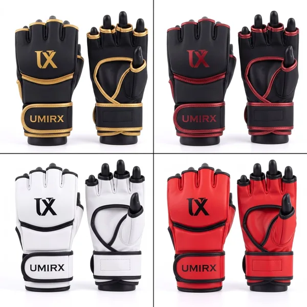MMA gloves in black/gold, black/red, white and red